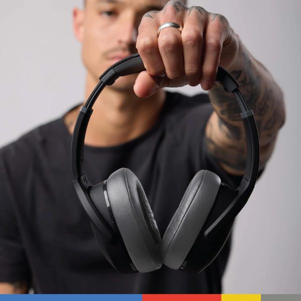 Skullcandy Crusher Evo Over-Ear Wireless Headphones with Sensory Bass with Charging Cable, 40 Hr Battery, Microphone, Works with iPhone Android and Bluetooth Devices - Black - Image 6